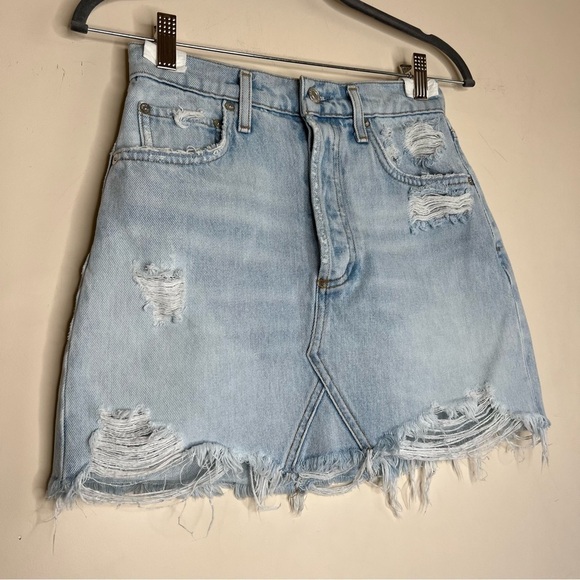 Agolde Quinn High Rise Skirt in Vega - Picture 7 of 16